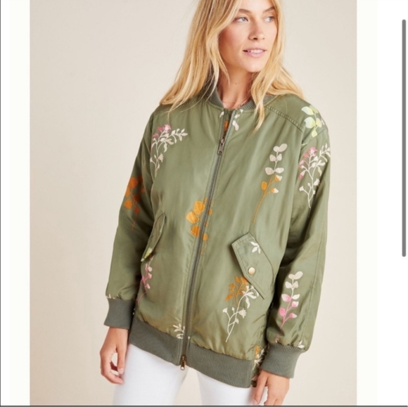 Anthropologie Ainsley Embroidered Bomber Jacket - Picture 4 of 9